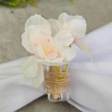 Imagem de Kit 6 Porta Guardanapo Cerejeira Mensagem Gratidão Na Garrafinha rosa