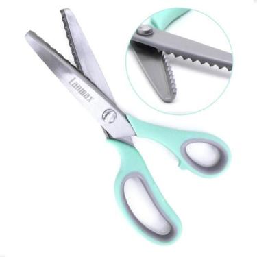 Imagem de Tesoura Lanmax Picotar Zig Zag Inox Resistente, Preto