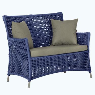 Imagem de 1 Sofá área Externa Igapó Alumínio Fendi Corda Náutica E8 Azul