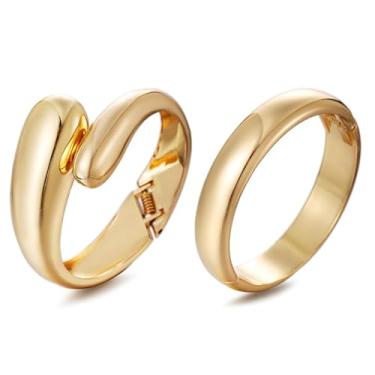 Imagem de Arthur Liu Pulseira feminina banhada a ouro 14 quilates com pedras não manchadas, joias modernas, One Size, Aço inoxidável, Sem Pedra Preciosa