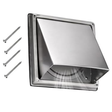 Imagem de OGANAZI Tampa externa de ventilação do secador de 10 cm para paredes capa de ventilador extrator externo tampa de ventilação de exaustão externa secadora de aço inoxidável ventilação de parede