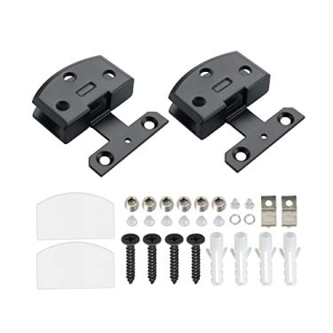 Imagem de 2 dobradiças de porta de vidro, dobradiças de mostra, dobradiças de porta de clipe, preto fosco de liga de zinco