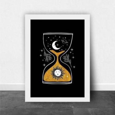 Imagem de Quadro Decorativo Ampulheta Universo 24X18Cm Moldura Branca - Quadros 