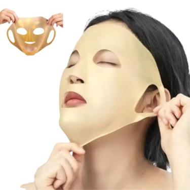 Imagem de Máscara Facial de Silicone Reutilizável Para Skincare - Hidratação Prolongada (Dourada)
