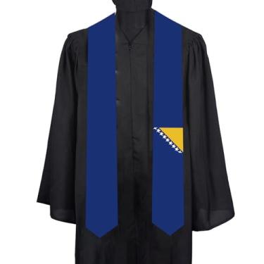 Imagem de ASETKAT Bosnia Country Flags Graduação Estola Lenço Classe de Graduação Faixa de Graduação para Estudantes Internacionais Study Aboard