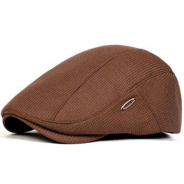 Imagem de Boina Masculina Lisa Britânica Moda Primavera E Outono Casual Marrom