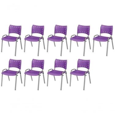 Imagem de Cadeira Iso Base Cinza , Escritório Violeta Kit 9 Un