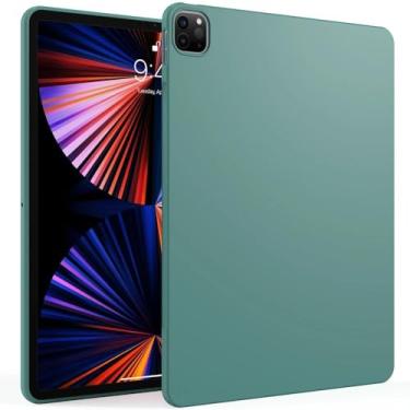 Imagem de ULXITEYU Capa para iPad Pro 12.9 6ª/5ª/4ª/3ª geração 2022/2021/2020/2018, fina e leve, macia, à prova de choque, fina para tablet, verde militar