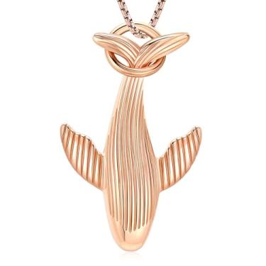 Imagem de Colar de urna de cremação de baleia para mulheres e homens, colar com pingente de cinzas de peixe do oceano e presente, one size, Aço inoxidável, Zircônia cúbica
