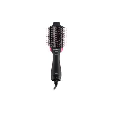 Imagem de Escova Secadora de Cabelo Profissional, 1300W, Bivolt 127/220V, Tecnologia Iônica, Preta com Rosa, 37cm x 8cm, 3 Temperaturas
