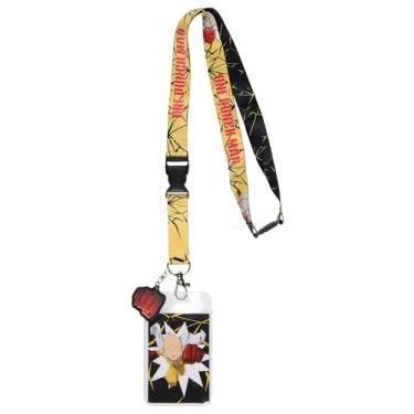Imagem de JUST FUNKY Chaveiro One Punch Man Manga Saitama ID Badge Holder com pingente de borracha (multicolorido, tamanho único)