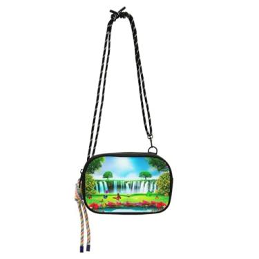 Imagem de STAYTOP Lindas pinturas de paisagem pequena bolsa transversal carteira para celular para mulheres e homens, mini bolsa de viagem
