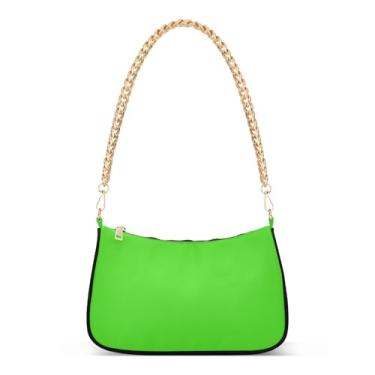 Imagem de CEBUGI Bolsa tiracolo feminina bolsa de ombro com fundo verde bolsa clutch elegante com alça de corrente