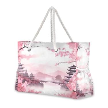 Imagem de Wassud Bolsa de praia linda bolsa de praia grande para mulheres, impermeável, à prova de areia, bolsa de viagem com zíper e bolso para piscina, academia, acampamento