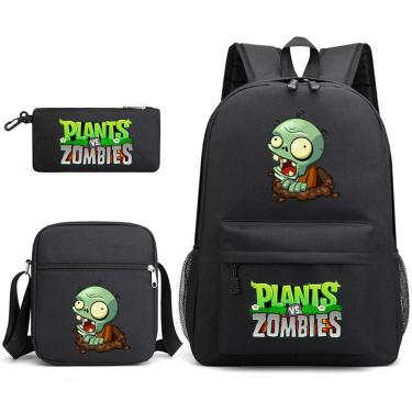 Imagem de Conjunto de mochilas Plants Zombies Cartoon Kids School Nylon