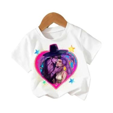 Imagem de Camiseta Infantil De Algodão Kpop Demon Hunters Harajuku Cartoon Top D