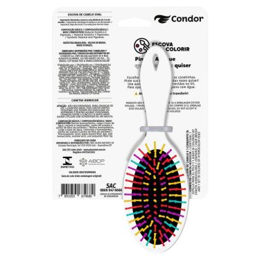 Imagem de Kit 1 Escova para Cabelo Oval + 6 Canetas Hidrocor Condor para Colorir