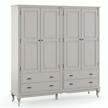 Imagem de Guarda-Roupa com 4 Portas e 4 Gavetas de Madeira Hannover - M560826 - 