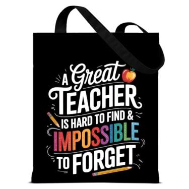 Imagem de QYCFDXD Sacola feminina de lona para presentes de agradecimento ao professor, a Great Teacher Is Hard to Find Grocery Shoulder Bag Shopping, presentes de aposentadoria para professores