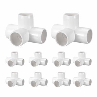 Imagem de DTGN 10 peças de encaixe de PVC de cotovelo de 2,5 cm, encaixe de tubo de PVC de grau cruzado de 4 vias SCH40, conector de cotovelo de canto DIY para móveis de construção, conexão de estrutura de