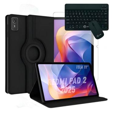 Imagem de Capa Para Xiaomi Redmi Pad 2 (2025) Kit Completo (Preto)