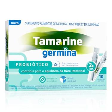 Imagem de Probiótico Germina 2BI Tamarine Sem Sabor 10 Frascos de 5ml – Suplementação Alimentar – Manutenção do Equilíbrio Digestivo – Sem Açúcar e Sem Glúten – Uso Adulto e Infantil