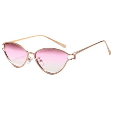 Imagem de VFDHN Óculos de Sol Femininos de Luxo Vintage com Armação Oval Pequena Punk em Metal para Senhoras - Estilo Retrô (TYJ337-4)