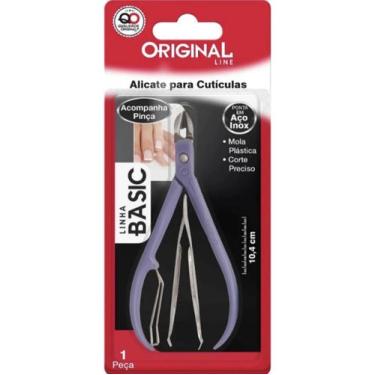 Imagem de Kit Alicate para Cutículas 10,4cm + Pinça Sobrancelha LBasic - Origina