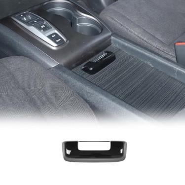 Imagem de HIRUFAIT Guarnição da tampa do interruptor da caixa do apoio de braço para Honda Pilot 2016-2022/Ridgeline 2020-2023/Passport 2019-2023 Acessórios protetores decorativos interiores Material ABS (preto