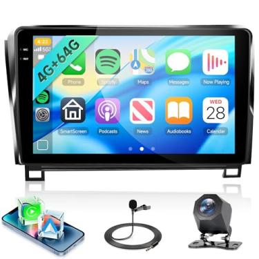 Imagem de Rádio de carro 4 núcleos 4G + 64G para Toyota Tundra 2007-2013 e Toyota Sequoia 2008-2019, tela sensível ao toque de 10 polegadas, carplay sem fio e Android Auto, câmera de reserva, WiFi, Bluetooth