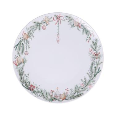 Imagem de Prato Raso Tramontina Noite Feliz Em Porcelana Decorada 28 Cm