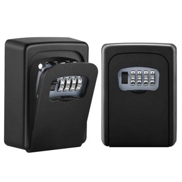 Imagem de Caixa de cadeado SAFEKey, combinação de 4 dígitos à prova de intempéries para fora de casa, cofre de grande capacidade de 5 chaves, cofre de segurança com código redefinível para garagem interna e