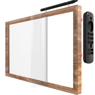 Imagem de Moldura de silicone para Echo Show 15, mude a cor da moldura do seu Echo Show 15 (marrom claro)