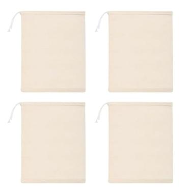 Imagem de 4 peças de pano de queijo para cozinha, 30 × 40 cm gaze para coar leite de nozes, bebida fria, chá, iogurte e café, coadores de alimentos de nylon reutilizáveis, utensílios de cozinha