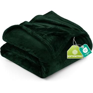 Imagem de Cobertor de Lã Utopia Bedding, 300 g/m², Luxuoso, Antiestático, Felpudo, Macio, de Microfibra, para Cama, Verde-floresta, Tamanho Solteiro, 152 x 203 cm
