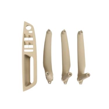 Imagem de Bege preto braço dianteiro do carro motorista lhd rhd interior maçaneta da porta painel interno puxar guarnição capa compatível para bmw e70 e71 x5 x6(Model B LHD Beige)