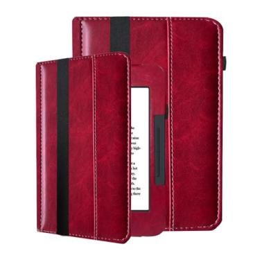 Imagem de AFesar Capa de couro vegano premium para Nook GlowLight 3 eReader, capa estilo livro, compatível com o modelo BNRV520, versão 2017 (vinho, Nook Glowlight 3 (modelo: BNRV520))