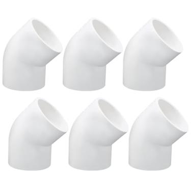 Imagem de Murtenze Pacote com 6 encaixes de tubulação de cotovelo de PVC de 45 graus, encaixe de conector de tubo de grau de móveis bidirecional, adaptador de canto DIY para casa, jardim, encanamento, piscina