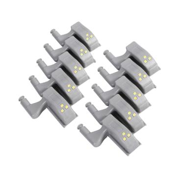 Imagem de Luqeeg Luz de Dobradiça Led Prática Alto Brilho Branco Quente/frio Armário Armário Guarda-roupa 10 Peças para Cozinha Em Casa (branco quente)