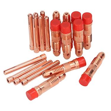 Imagem de Hilitand Conjunto de Pinças e Conectores de Tocha de 10 Unidades, Pinças de Eletrodo de Cobre e Acessórios de Tocha de 10 Unidades, para Equipamentos de Soldagem por de Argônio WP17