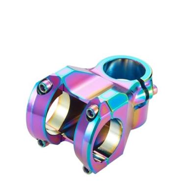 Imagem de Mesa de guidão para bicicleta, 28,6 x 31,8 mm de diâmetro, 50 mm de comprimento, ângulo de 0° - Para bicicletas de montanha e estrada, com acabamento espelhado prateado.(Rainbow)