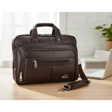 Imagem de Bolsa Pasta Notebook Laptop Executiva Social Professor Médico Representante Masculina (Marrom)