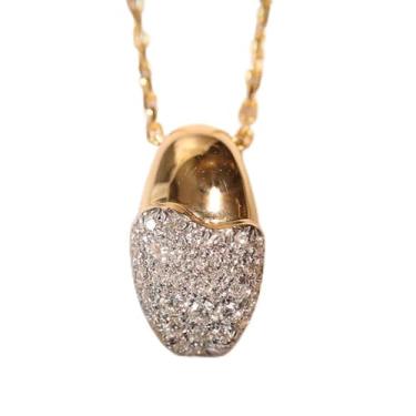 Imagem de Colar com pingente de luxo brilhante para mulheres, joias modernas e brilhantes, 40cm 5cm, Metal, Zircônia cúbica