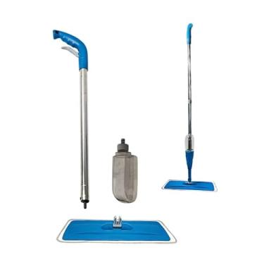 Imagem de Mop Spray com Reservatório, Limpador de Piso com Cabo Extensível, Mop Spray Premium com Reservatório e Refil de Microfibra - Limpeza Prática para Porcelanato, Laminado e Madeira (Azul/Cinza)./Cinza