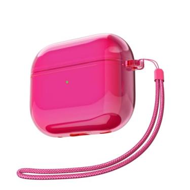 Imagem de Svanove Capa transparente para Airpods 3 com alça, linda capa de plástico rígido transparente para AirPods 3ª geração com corda, capas protetoras femininas Y2K TPU à prova de choque para mulheres e