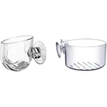 Imagem de Gryshanyun 2 copos de acrílico transparente para plantas aquáticas com sucção, 2 formas, decoração de aquário para ornamento de aquário de peixes, ornamentos temáticos de decoração