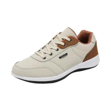 Imagem de Tênis Esportivos Masculinos De Couro Respirável Antiderrapante Novos B