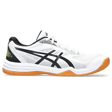 Imagem de ASICS Tênis de vôlei masculino Upcourt 5, Branco/Amarelo seguro, 41