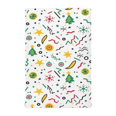 Imagem de Wassud Jogo de lençol de Natal para berço respirável para meninos e meninas, lençol com elástico neutro 71 x 132 cm