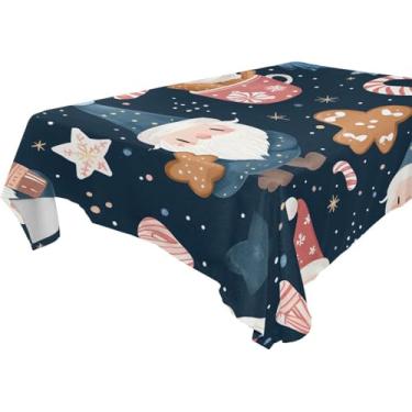 Imagem de Blueangle Toalha de mesa para biscoitos de gengibre – Toalha de mesa quadrada de poliéster impermeável e resistente a manchas para ambientes internos e externos, 152 x 152 cm (550)